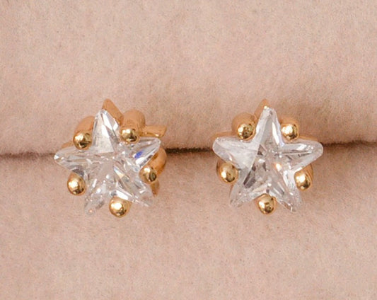 Cubic Zirconia Star Studs.