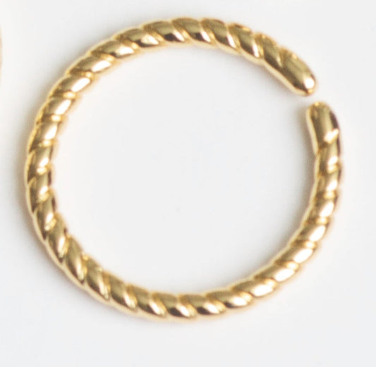 Mini Croissant Twist Gold Filled Ring, one size fits most.